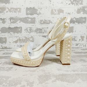 New ALDO Women's Lulu Pearl Platform Dress Sandals  i643